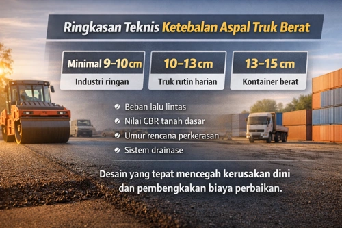 ketebalan aspal untuk truk berat