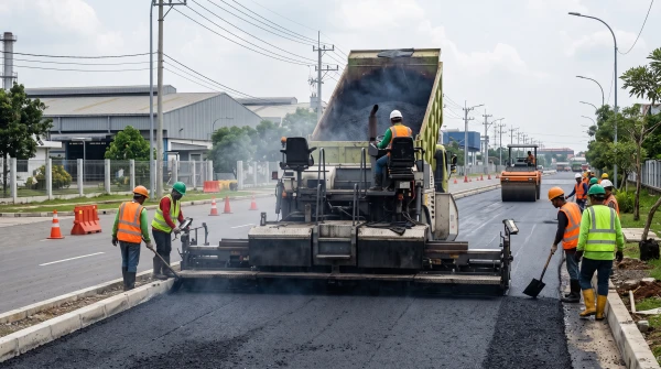 Aspal Hotmix vs Cor Beton untuk Jalan Pabrik dan Gudang